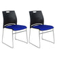 Low Back Office Chair Plastic/Fabric Upholstery Task Chair with Stainless Steel Legs Black-Blue 2 Piece Set Clearhalo 'furn' 'furn_office_chair' 'Furniture' 'Office Chairs' 'Office Furniture' 'office_chair' 5510356
