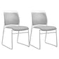 Low Back Office Chair Plastic/Fabric Upholstery Task Chair with Stainless Steel Legs Gray-White 2 Piece Set Clearhalo 'furn' 'furn_office_chair' 'Furniture' 'Office Chairs' 'Office Furniture' 'office_chair' 5510364