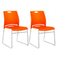Low Back Office Chair Plastic/Fabric Upholstery Task Chair with Stainless Steel Legs Orange 2 Piece Set Clearhalo 'furn' 'furn_office_chair' 'Furniture' 'Office Chairs' 'Office Furniture' 'office_chair' 5510366