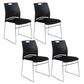 Low Back Office Chair Plastic/Fabric Upholstery Task Chair with Stainless Steel Legs Black 4 Piece Set Clearhalo 'furn' 'furn_office_chair' 'Furniture' 'Office Chairs' 'Office Furniture' 'office_chair' 5510367