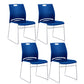 Low Back Office Chair Plastic/Fabric Upholstery Task Chair with Stainless Steel Legs Blue 4 Piece Set Clearhalo 'furn' 'furn_office_chair' 'Furniture' 'Office Chairs' 'Office Furniture' 'office_chair' 5510373
