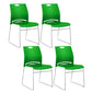 Low Back Office Chair Plastic/Fabric Upholstery Task Chair with Stainless Steel Legs Green 4 Piece Set Clearhalo 'furn' 'furn_office_chair' 'Furniture' 'Office Chairs' 'Office Furniture' 'office_chair' 5510374
