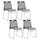 Low Back Office Chair Plastic/Fabric Upholstery Task Chair with Stainless Steel Legs Smoke Gray 4 Piece Set Clearhalo 'furn' 'furn_office_chair' 'Furniture' 'Office Chairs' 'Office Furniture' 'office_chair' 5510375
