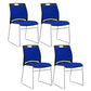 Low Back Office Chair Plastic/Fabric Upholstery Task Chair with Stainless Steel Legs Purplish Blue 4 Piece Set Clearhalo 'furn' 'furn_office_chair' 'Furniture' 'Office Chairs' 'Office Furniture' 'office_chair' 5510378