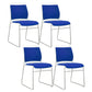 Low Back Office Chair Plastic/Fabric Upholstery Task Chair with Stainless Steel Legs Lake Blue 4 Piece Set Clearhalo 'furn' 'furn_office_chair' 'Furniture' 'Office Chairs' 'Office Furniture' 'office_chair' 5510379