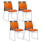 Low Back Office Chair Plastic/Fabric Upholstery Task Chair with Stainless Steel Legs Orange Yellow 4 Piece Set Clearhalo 'furn' 'furn_office_chair' 'Furniture' 'Office Chairs' 'Office Furniture' 'office_chair' 5510381