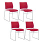 Low Back Office Chair Plastic/Fabric Upholstery Task Chair with Stainless Steel Legs Watermelon Red 4 Piece Set Clearhalo 'furn' 'furn_office_chair' 'Furniture' 'Office Chairs' 'Office Furniture' 'office_chair' 5510382