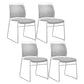 Low Back Office Chair Plastic/Fabric Upholstery Task Chair with Stainless Steel Legs Gray-White 4 Piece Set Clearhalo 'furn' 'furn_office_chair' 'Furniture' 'Office Chairs' 'Office Furniture' 'office_chair' 5510391