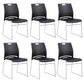 Low Back Office Chair Plastic/Fabric Upholstery Task Chair with Stainless Steel Legs Matte Black 6 Piece Set Clearhalo 'furn' 'furn_office_chair' 'Furniture' 'Office Chairs' 'Office Furniture' 'office_chair' 5510395