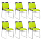Low Back Office Chair Plastic/Fabric Upholstery Task Chair with Stainless Steel Legs Fluorescent Green 6 Piece Set Clearhalo 'furn' 'furn_office_chair' 'Furniture' 'Office Chairs' 'Office Furniture' 'office_chair' 5510407