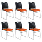 Low Back Office Chair Plastic/Fabric Upholstery Task Chair with Stainless Steel Legs Black-Orange 6 Piece Set Clearhalo 'furn' 'furn_office_chair' 'Furniture' 'Office Chairs' 'Office Furniture' 'office_chair' 5510411