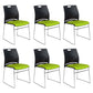 Low Back Office Chair Plastic/Fabric Upholstery Task Chair with Stainless Steel Legs Black Green 6 Piece Set Clearhalo 'furn' 'furn_office_chair' 'Furniture' 'Office Chairs' 'Office Furniture' 'office_chair' 5510412