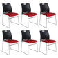 Low Back Office Chair Plastic/Fabric Upholstery Task Chair with Stainless Steel Legs Black-Red 6 Piece Set Clearhalo 'furn' 'furn_office_chair' 'Furniture' 'Office Chairs' 'Office Furniture' 'office_chair' 5510413