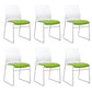 Low Back Office Chair Plastic/Fabric Upholstery Task Chair with Stainless Steel Legs White-Green 6 Piece Set Clearhalo 'furn' 'furn_office_chair' 'Furniture' 'Office Chairs' 'Office Furniture' 'office_chair' 5510414