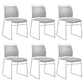 Low Back Office Chair Plastic/Fabric Upholstery Task Chair with Stainless Steel Legs Gray-White 6 Piece Set Clearhalo 'furn' 'furn_office_chair' 'Furniture' 'Office Chairs' 'Office Furniture' 'office_chair' 5510418