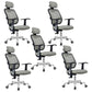 Modern Desk Chair with Mid Back and Headrest Home Office Chair Grey 5 Piece Set Clearhalo 'furn' 'furn_office_chair' 'Furniture' 'Office Chairs' 'Office Furniture' 'office_chair' 5510426