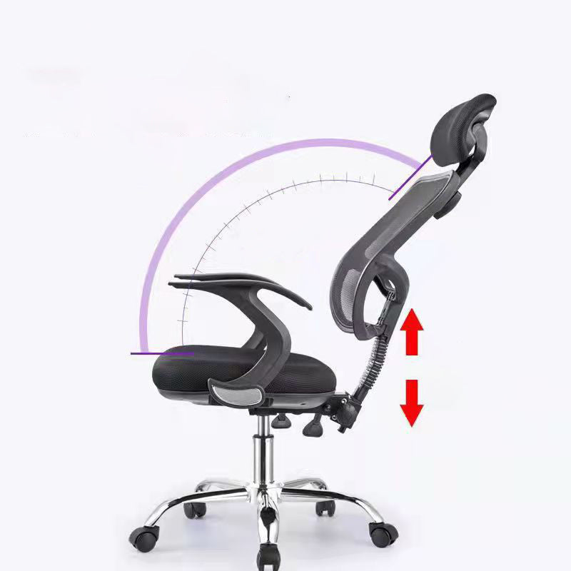 Modern Desk Chair with Mid Back and Headrest Home Office Chair Clearhalo 'furn' 'furn_office_chair' 'Furniture' 'Office Chairs' 'Office Furniture' 'office_chair' 5510429
