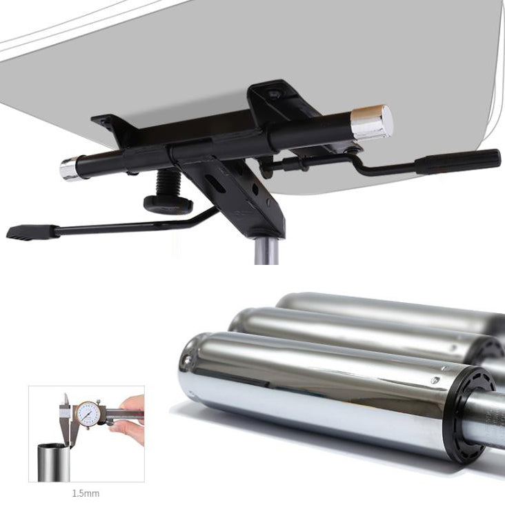 Silla de tareas de cuero falso marco de metal cromado silla de oficina moderna