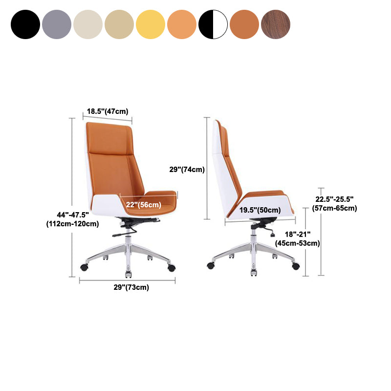 Silla de tareas de cuero falso marco de metal cromado silla de oficina moderna