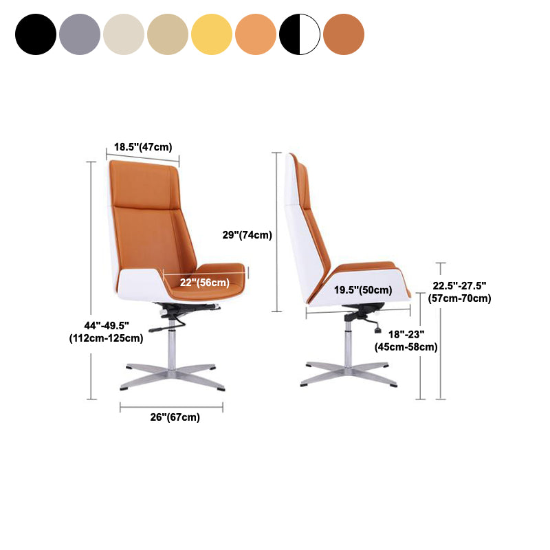 Silla de tareas de cuero falso marco de metal cromado silla de oficina moderna