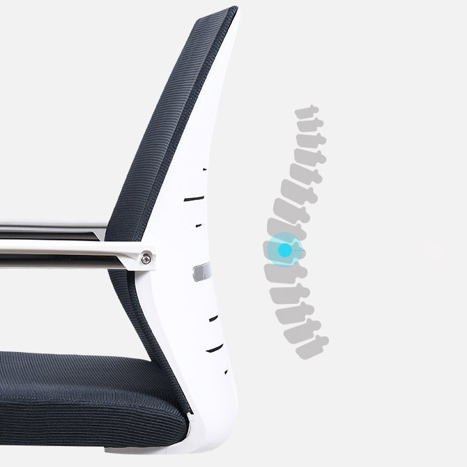 Moderne Style Mesh Task Stuhl mittlerer Rücken ergonomisch ohne Räder Bürostuhl