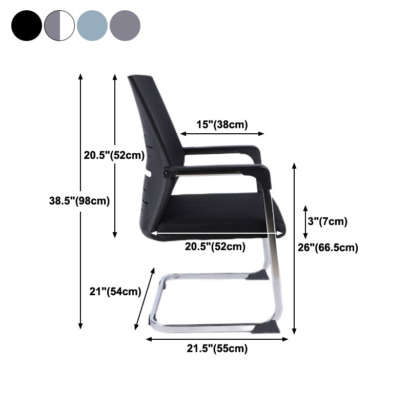 Moderne Style Mesh Task Stuhl mittlerer Rücken ergonomisch ohne Räder Bürostuhl