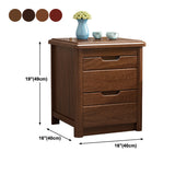 Solid Wood 20" Bed Nightstand 2-Drawer Walnut Modern Night Table