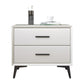 Comodino da 20 "hindici da 2-cassetto comodino moderno comodino da letto in pelle finta con gambe