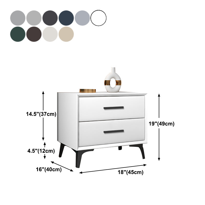 Comodino da 20 "hindici da 2-cassetto comodino moderno comodino da letto in pelle finta con gambe