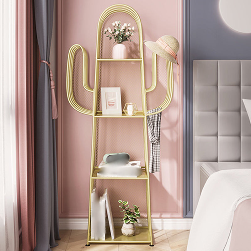 59" H Metal Nightstand Glam Iron 4-Shelf Open Storage Night Table Clearhalo 'Bedroom Furniture' 'furn' 'furn_night_stand' 'Furniture' 'night_stand' 'Nightstands' 5510704