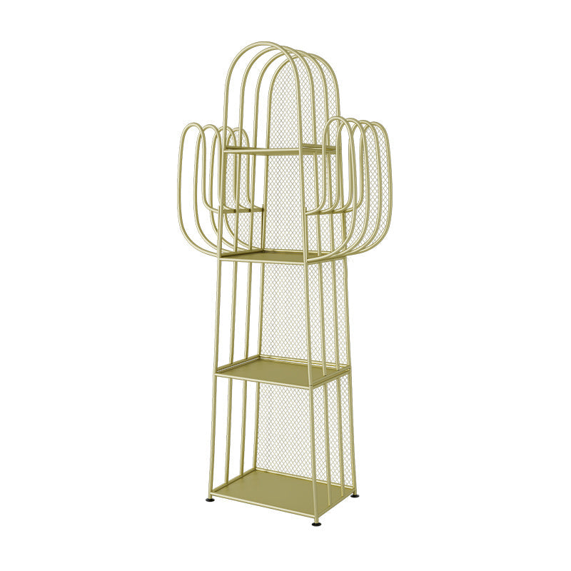 59" H Metal Nightstand Glam Iron 4-Shelf Open Storage Night Table Gold Clearhalo 'Bedroom Furniture' 'furn' 'furn_night_stand' 'Furniture' 'night_stand' 'Nightstands' 5510712