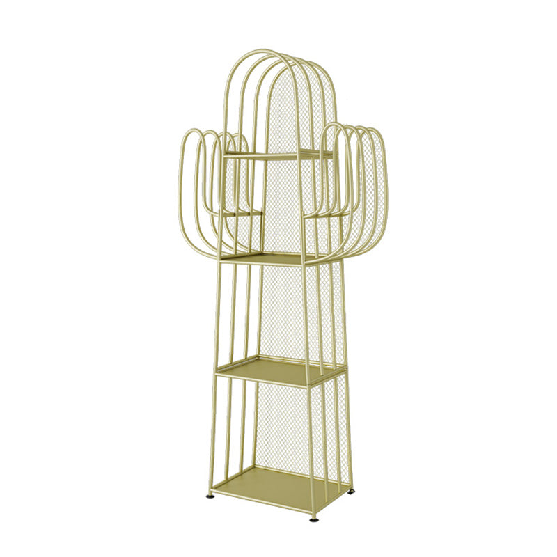 59" H Metal Nightstand Glam Iron 4-Shelf Open Storage Night Table Clearhalo 'Bedroom Furniture' 'furn' 'furn_night_stand' 'Furniture' 'night_stand' 'Nightstands' 5510713