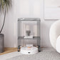 Modern 26" H Nightstand Metal Open Storage Shelves Included Bed Nightstand with Pully