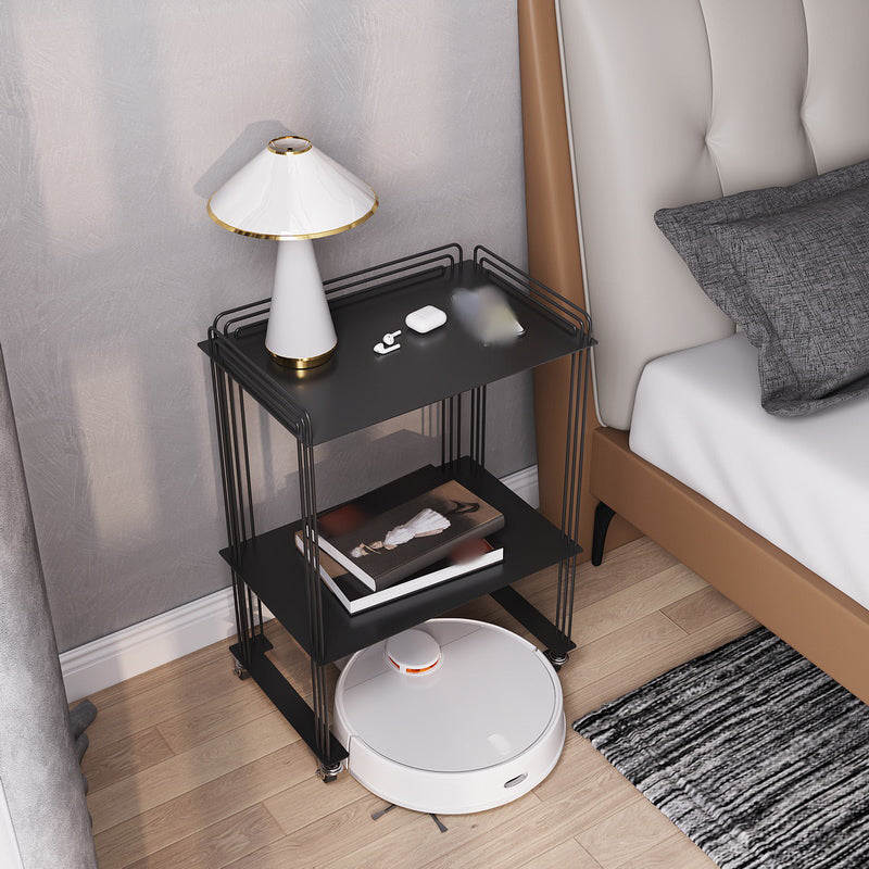 Modernos estantes de almacenamiento de metal de 26 "Hetal de 26" Hetaldo de almacenamiento de la cama con la cama de noche con pully