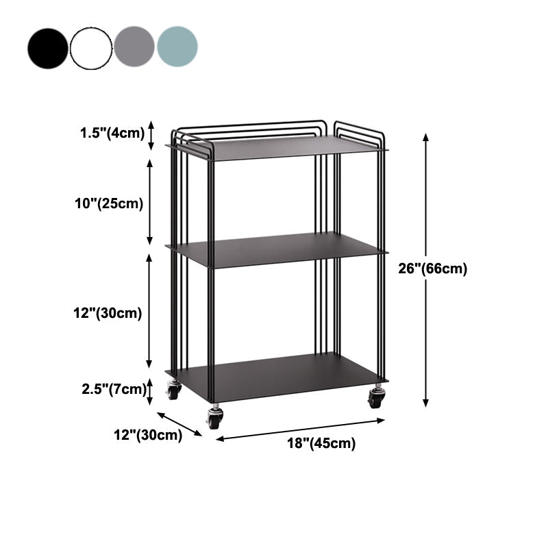 Modern 26" H Nightstand Metal Open Storage Shelves Included Bed Nightstand with Pully