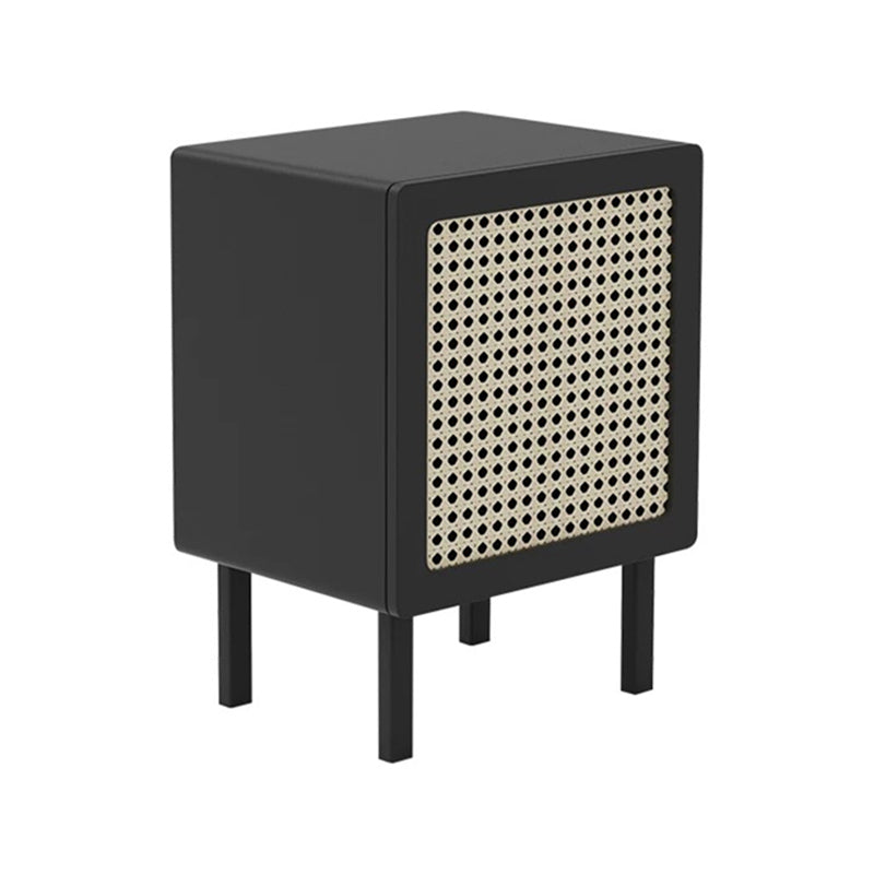 Modern 22" H Night Table Solid Wood Cabinet Included Bedside Cabinet with Legs Black Clearhalo 'Bedroom Furniture' 'furn' 'furn_night_stand' 'Furniture' 'night_stand' 'Nightstands' 5510741