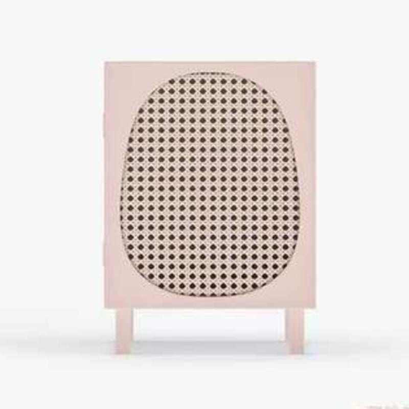 Modern 22" H Night Table Solid Wood Cabinet Included Bedside Cabinet with Legs Pink Clearhalo 'Bedroom Furniture' 'furn' 'furn_night_stand' 'Furniture' 'night_stand' 'Nightstands' 5510749