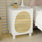 Modern 22" H Night Table Solid Wood Cabinet Included Bedside Cabinet with Legs Off-White Clearhalo 'Bedroom Furniture' 'furn' 'furn_night_stand' 'Furniture' 'night_stand' 'Nightstands' 5510756
