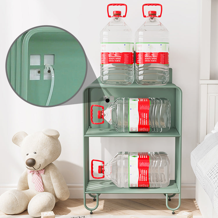 Metaal moderne accenttafel nachtkastje open opslagpoten gesneden nachttafel met planken