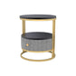 22" H Metal Nightstand Glam Stone Top 1-Drawer Open Storage Night Table Black-Gray Clearhalo 'Bedroom Furniture' 'furn' 'furn_night_stand' 'Furniture' 'night_stand' 'Nightstands' 5510830