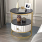 22" H Metal Nightstand Glam Stone Top 1-Drawer Open Storage Night Table Clearhalo 'Bedroom Furniture' 'furn' 'furn_night_stand' 'Furniture' 'night_stand' 'Nightstands' 5510831