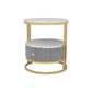 22" H Metal Nightstand Glam Stone Top 1-Drawer Open Storage Night Table Gray-White Clearhalo 'Bedroom Furniture' 'furn' 'furn_night_stand' 'Furniture' 'night_stand' 'Nightstands' 5510836