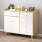 14.5 " D White Storage Chest Dresser Modern Style Storage Chest with Drawers and Doors