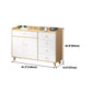 14.5 " D White Storage Chest Dresser Modern Style Storage Chest with Drawers and Doors