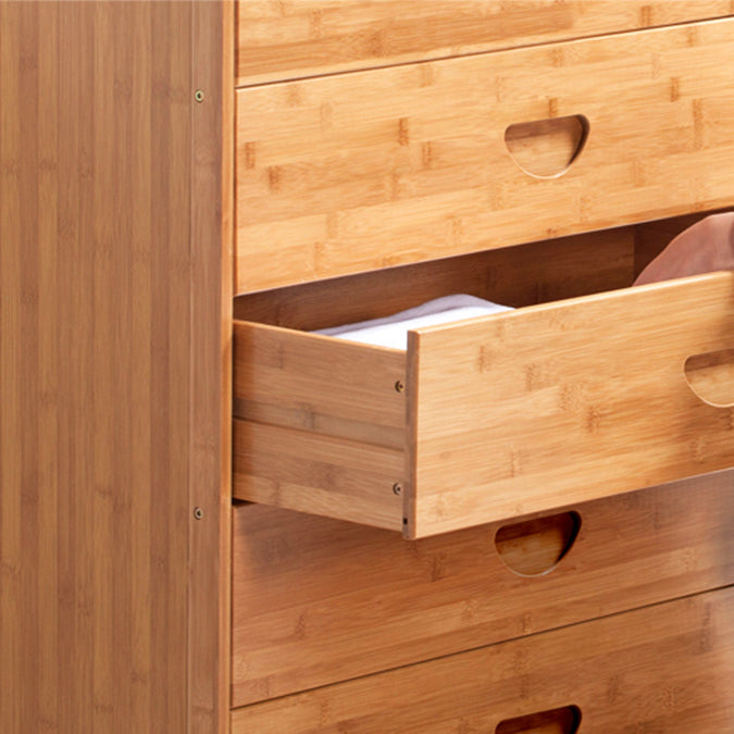 Modern Bamboo Storage Chest Dresser Bedroom Storage Chest with Drawers