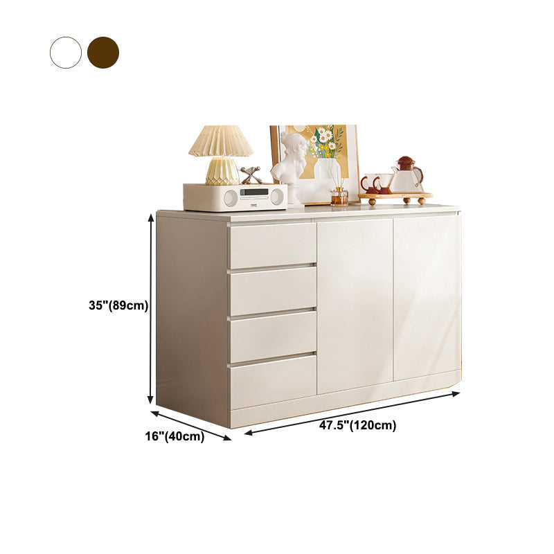 Rentage de rangement en bois moderne coffre de rangement de chambre à coucher en blanc et marron