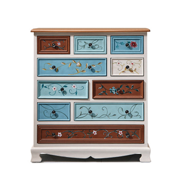 Rangement de rangement en bois rétro Rentage de chambre à coucher coffre de rangement avec tiroirs