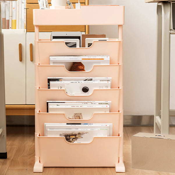 Plastic Bookshelf Contemporary Style Bookcase for Home Office