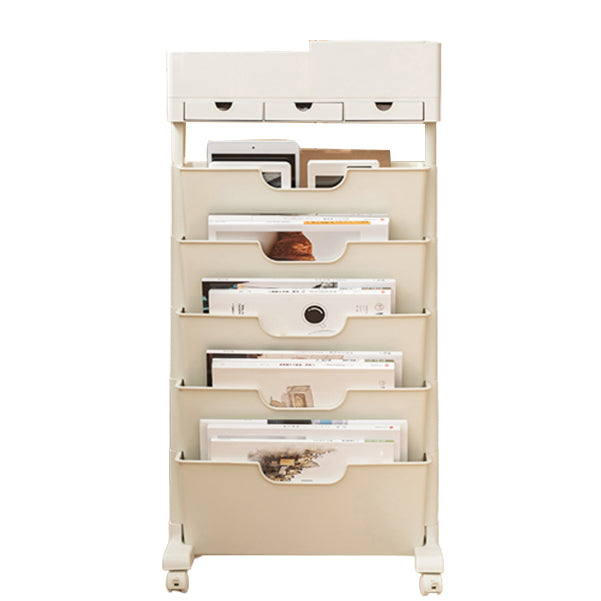 Plastic Bookshelf Contemporary Style Bookcase for Home Office