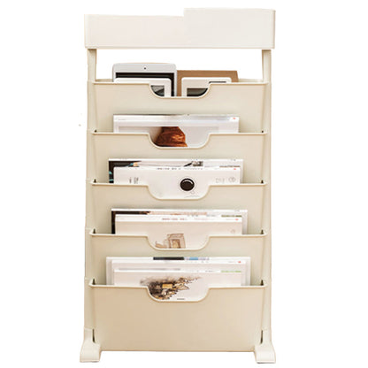 Plastic Bookshelf Contemporary Style Bookcase for Home Office